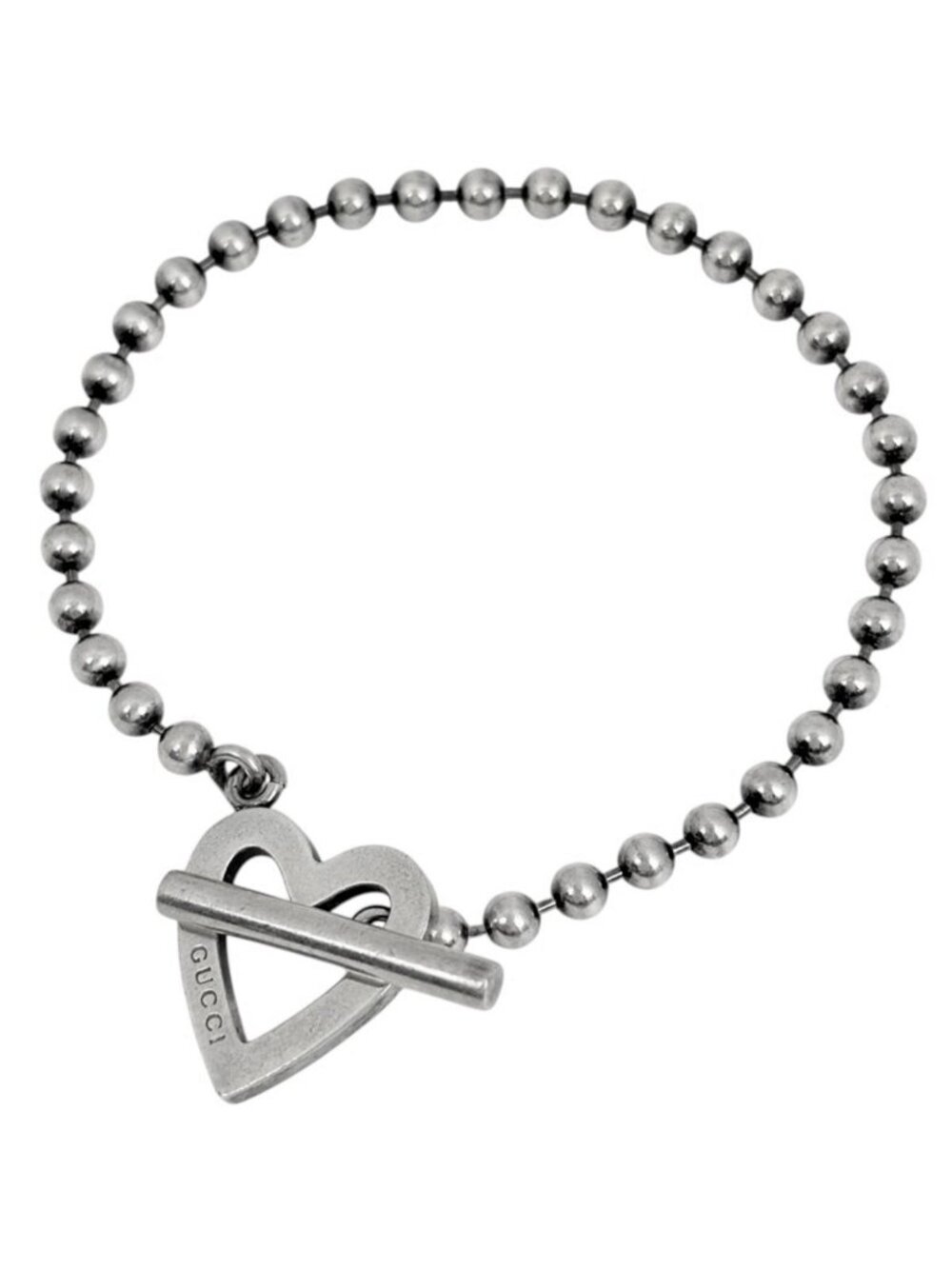 Gucci Bracelet Ball Chain Heart 925 Sterling Silver